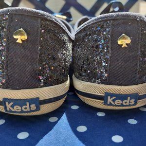 Kate Spade Navy Sequin Glitter Keds size 10